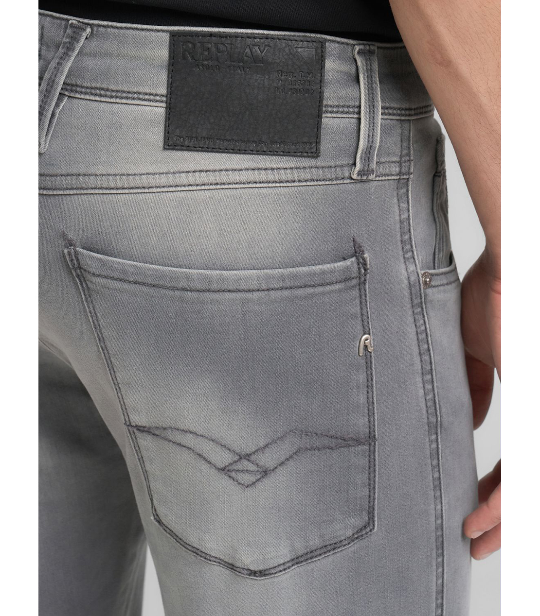 スリムフィットANBASS ブラックパワーストレッチデニム 詳細画像 グレー 7